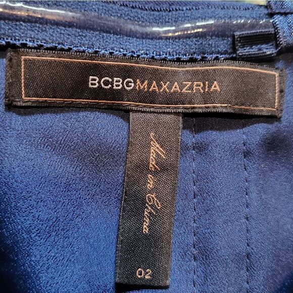 BCBGMAXAZRIA Annika Strapless Layered Cocktail Dress Blue 2 - Picture 6 of 6